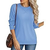 YUCOLEN Sweaters for Women Long Sleeve Lightweight Crewneck Knit Pullover Basic Casual Sweaters Spring Tops