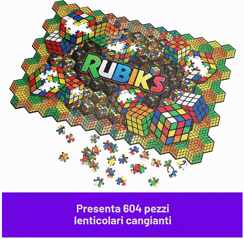 Rubik's Cube, Puzzle Rubik's Impossible, Puzzle lenticolare da 604 pezzi, a partire dai 14 anni