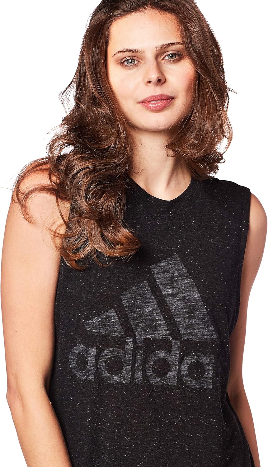 adidas Women's Athletics Graphic Drop Hem Muscle tee: Clothing