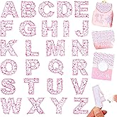 Letter Patches Self-Adhesive for Girls Clothing: Kingsow Pink 26Pcs Flower Letters Patch Stickers A-Z Alphabet Applique - Cute Fabric Letters Patches Stick on Jackets Hats Bags DIY Crafts