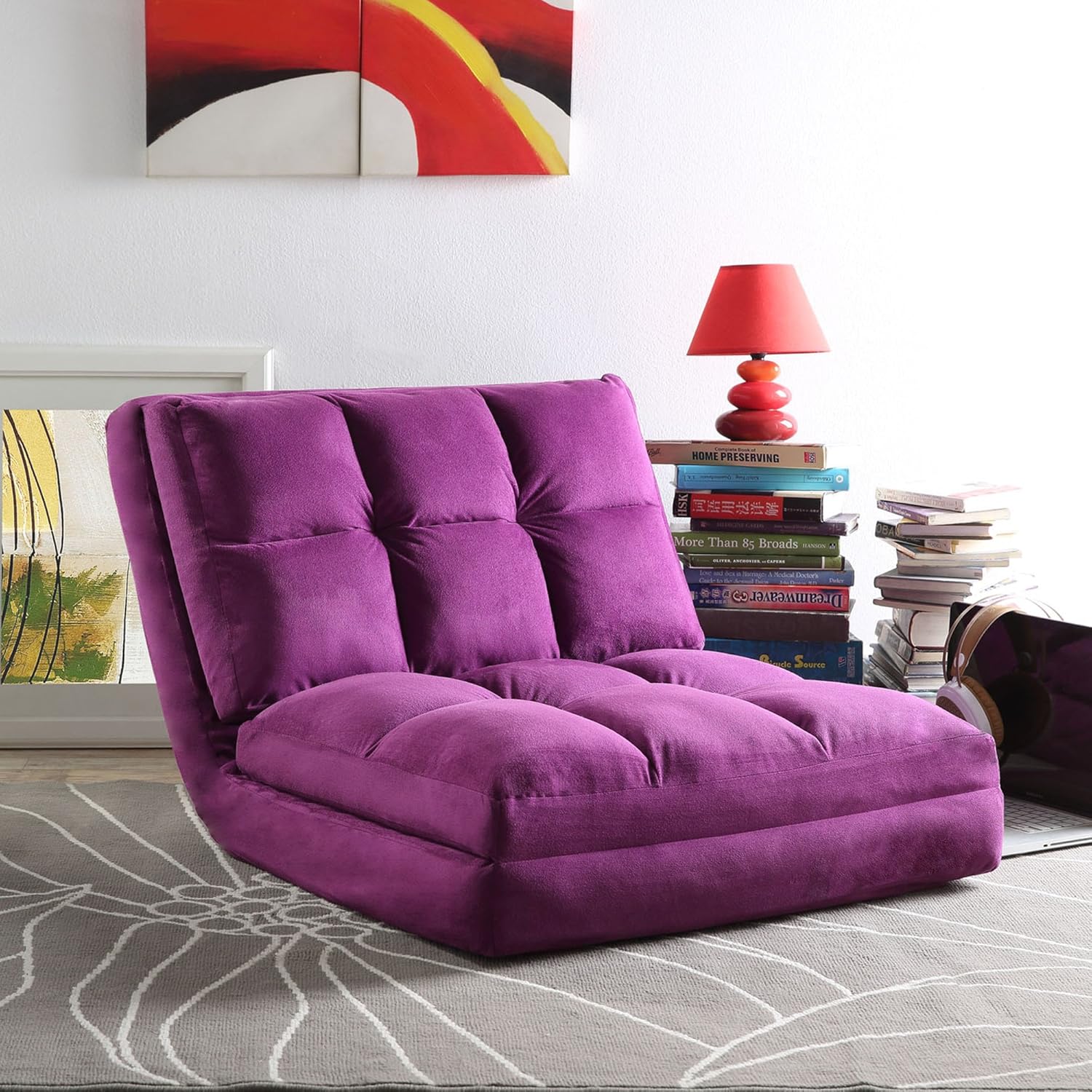 Amazon Com Loungie Micro Suede 5 Position Adjustable Convertible