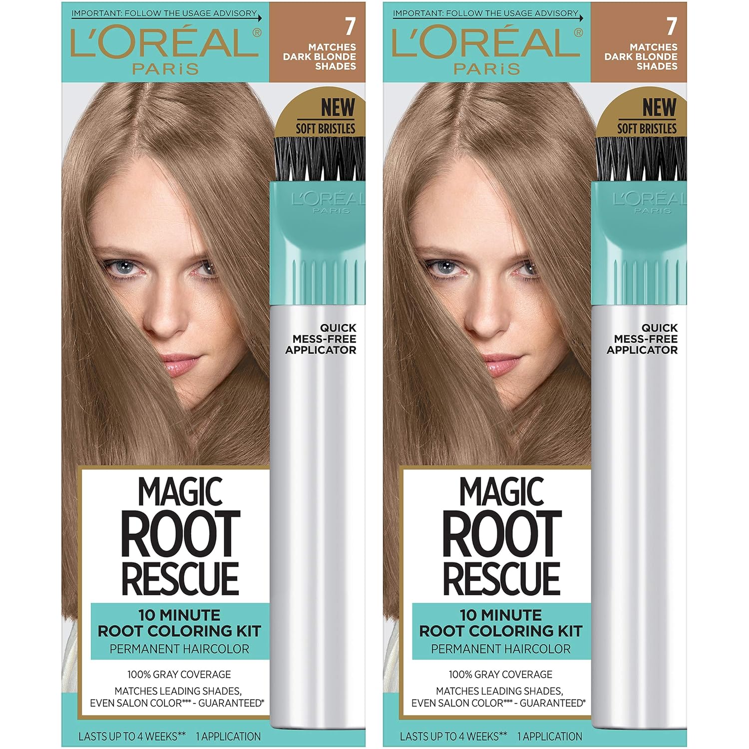 Amazon Com L Oreal Paris Magic Root Rescue 10 Minute Root Hair Coloring Kit Permanent Hair Color With Quick Precision Applicator 100 Gray Coverage 7 Dark Blonde 2 Count Beauty
