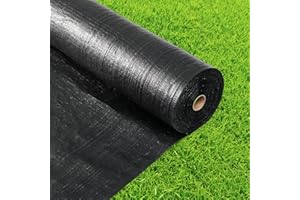 GOTGELIF Premium 5 OZ Weed Barrier Landscape Fabric, 4ft x 100ft Heavy Duty Pro Gardening Ground Cover Mat, Woven Geotextile Fabric Mulch Cloth, Black Garden Bed Liner for Landscaping/Driveway/Farm/Greenhouse