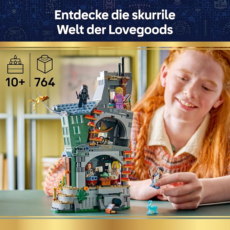 Harry Potter Luna Lovegoods Haus - Modellbau mit Leuchtstein und 5 Minifiguren - Baukasten DIY Deko fürs Schlafzimmer - Kreatives Geschenk für Mädchen, Jungen und Fans ab 10 Jahren - 76467 — Foto 2 von 8