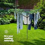 LIVIVO 4 Arm Rotary Washing Line 45M Outdoor Clothes Dryer - Turquoise view 2