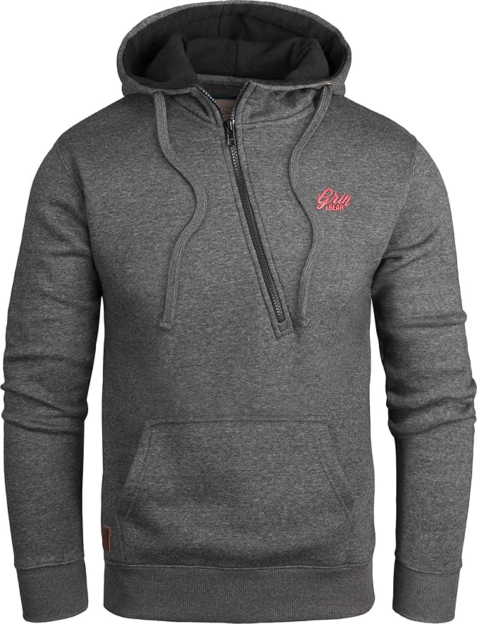 Herren Kapuzenpullover Half Zip - Oversize Hoodie Mit Taschen
