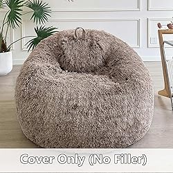 LIFEREVO Faux Fur Stuffed Animal Storage Bean Bag