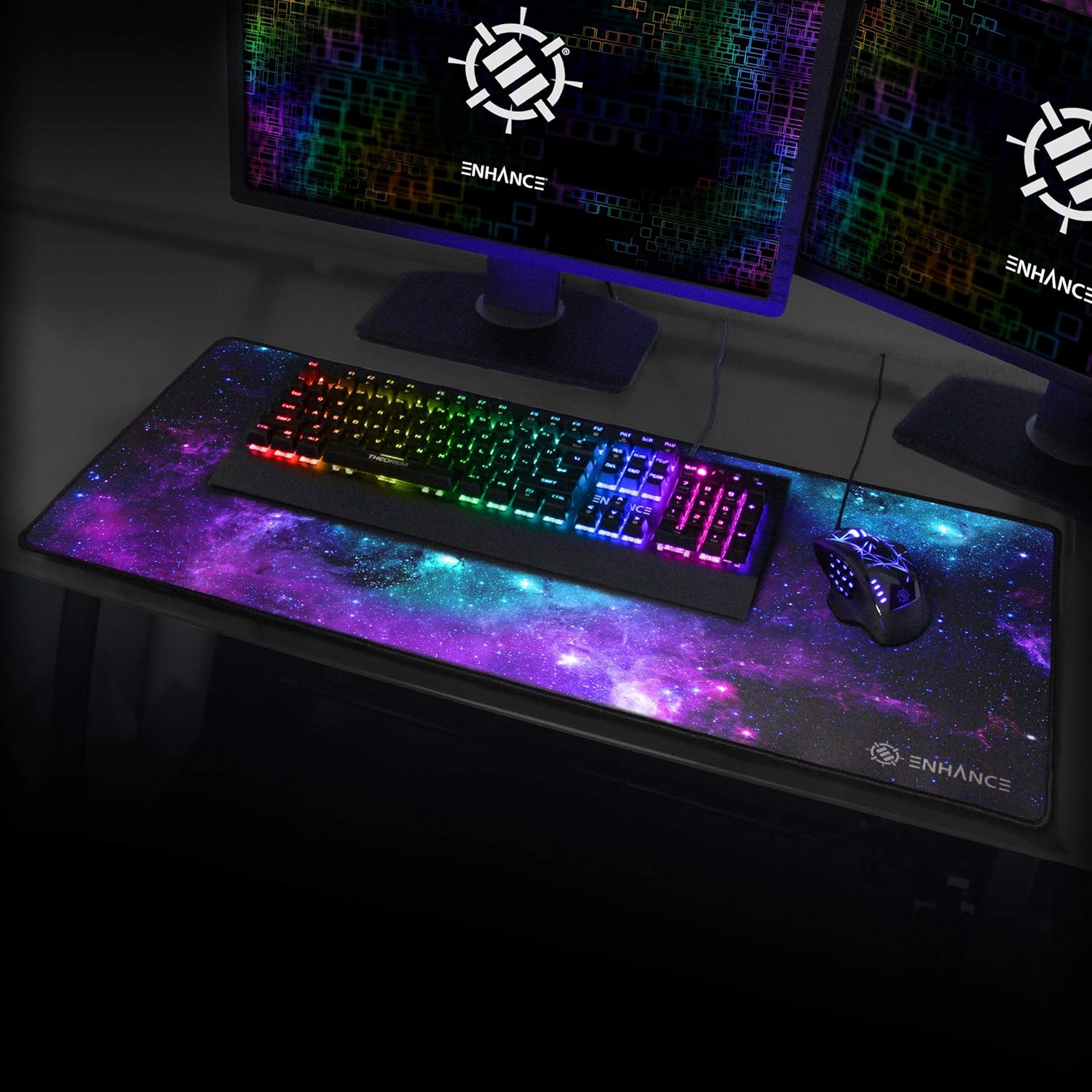 ENHANCE Extended Gaming Mouse Pad, XL Mouse Mat, Desk Accessories, Anti-Fray Stitching and Low-Friction Tracking Surface - Image 3