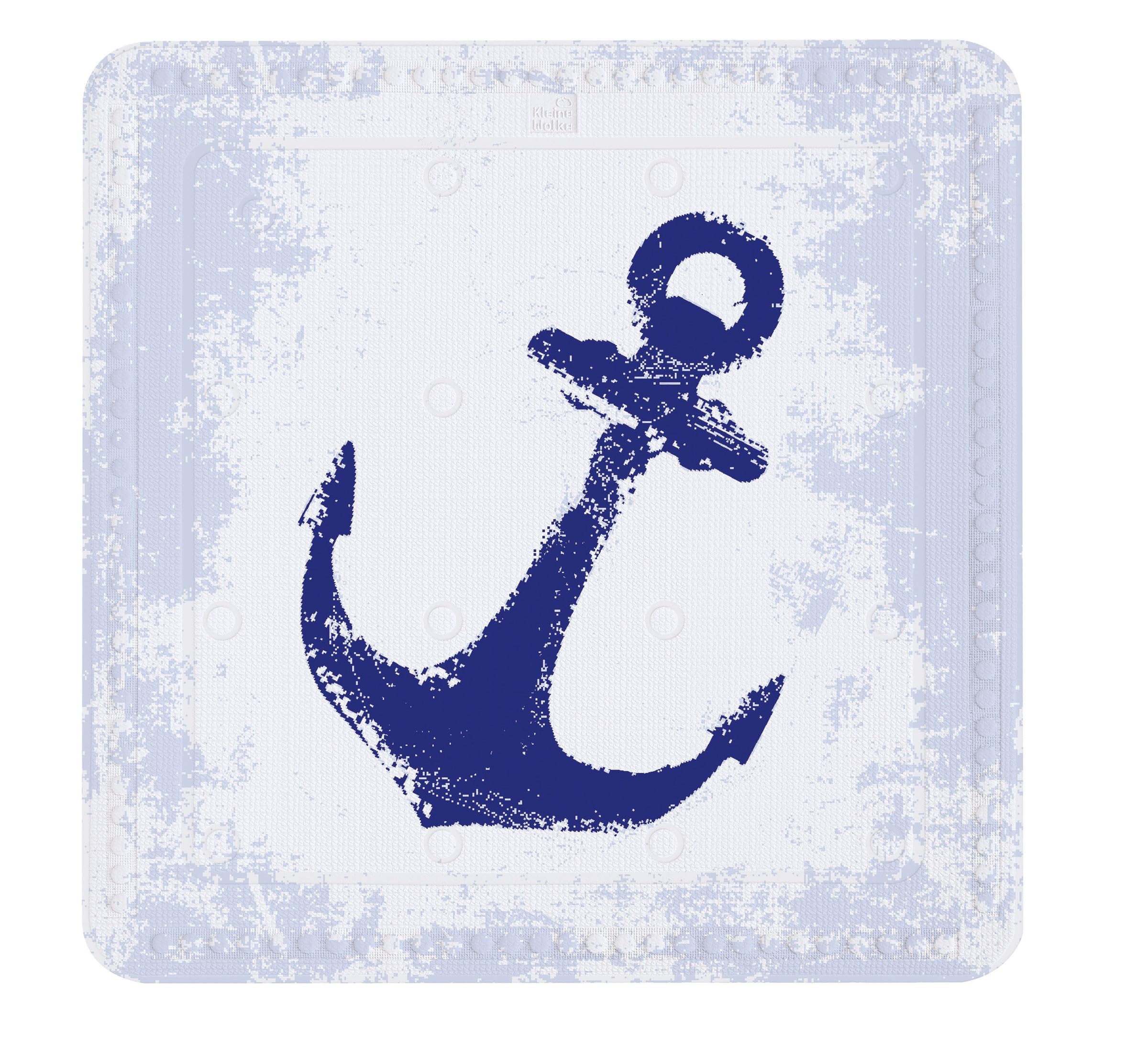 Kleine Wolke "Anchor Shower Safety Mat, PVC Foam, Dark Blue, 55 x 55 x 0.3 cm