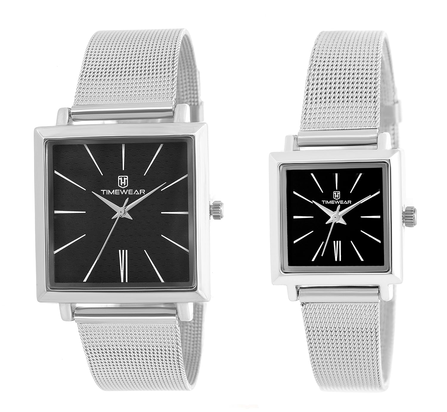 timewear analog black dial unisex couple watch - 912chbdtcouple