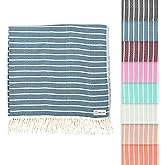 Sand Cloud Turkish Beach Towel - Sand Proof - 100% Certified Organic Turkish Towel - Quick Dry Towel for Beach, Picnic, Blanket or Bath Towel - As Seen on Shark Tank - Gocek (Denim)