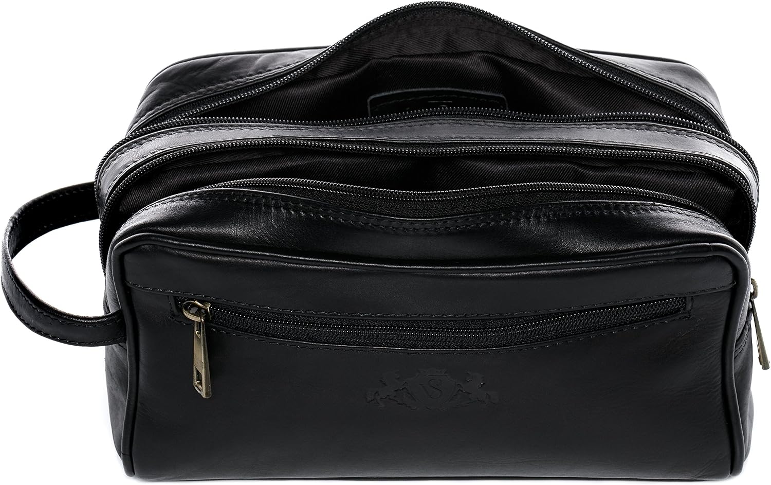 SID & VAIN wash Bag GATWICK Large Travel Overnight Wash Gym Shaving Bag for Men's Or Ladies Real Leather Toiletry Bag Leather Bag Women and Men - Image 5