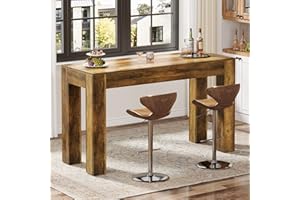 Tribesigns 63" Rectangular Dining Table, Rustic Wooden Kitchen Table with 4 Sturdy Legs, Farmhouse Dining Room Furniture for 