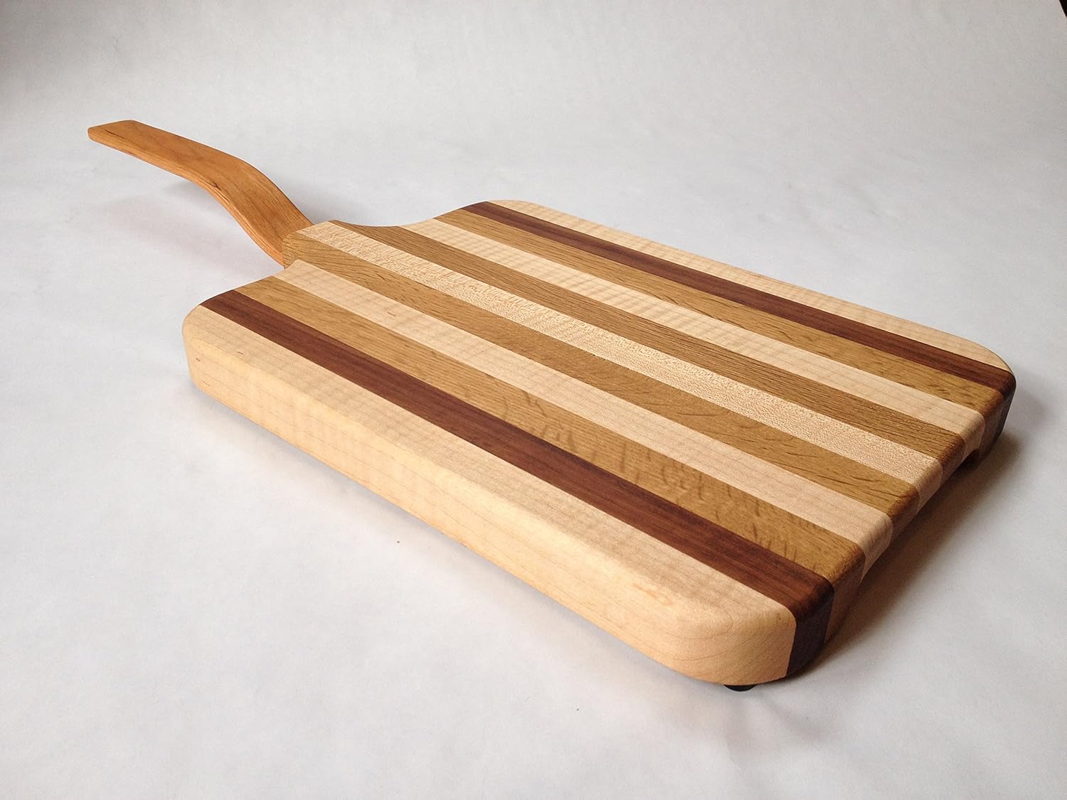 Multi Wood Cutting Board with handle. Handmade