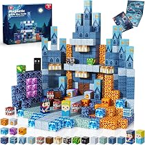 Assark 60 Pièces Construction Magnetique Enfant, Bloc de Construction Magnétique, Jeu de Aimantés, Jeu de Construction Magnétique, Tuiles Magnétiques pour Garçons et Filles 3 4 5 6 7 8