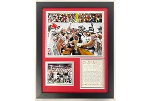 LEGENDS NEVER DIE, INC. Ohio State Buckeyes | 2024 CFP National Champions | Framed Double Matted Photo Collages (Podium, 12"x15", Framed)