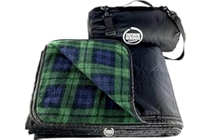 DOWN UNDER OUTDOORS Large Waterproof Windproof Extra Thick 350 GSM Quilted Fleece, or Sherpa Stadium Blanket