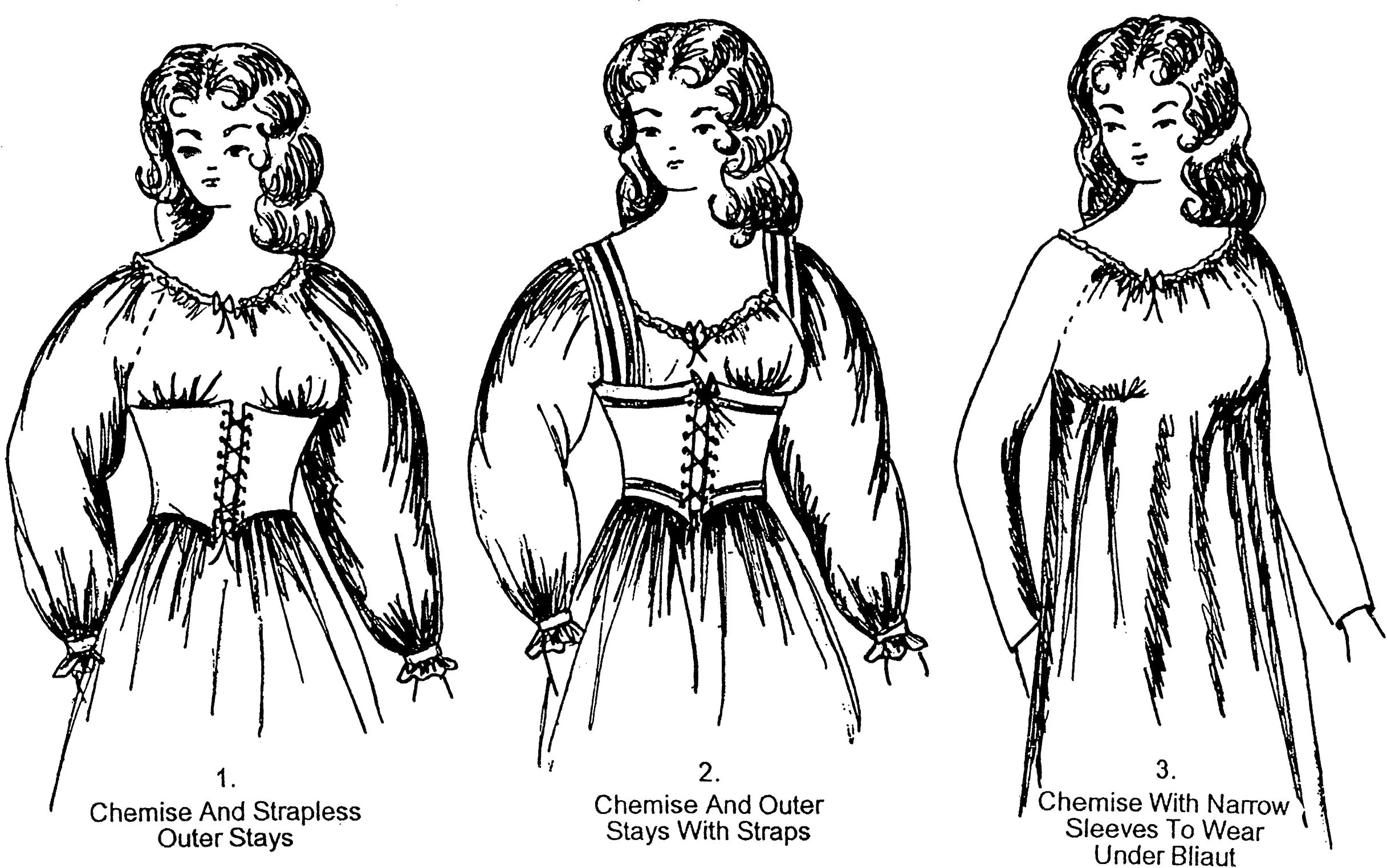 10th-15th C. Chemise & Outer Stays (Size Small -30-32" Bust)