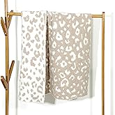 Soft Baby Cozy Swaddling Blanket for Newborn Nursery Knit Leopard Premium Comfort for Infants & Toddlers Perfect for Nursery, Crib, Stroller, 30x40 Inch Beige Cheetah