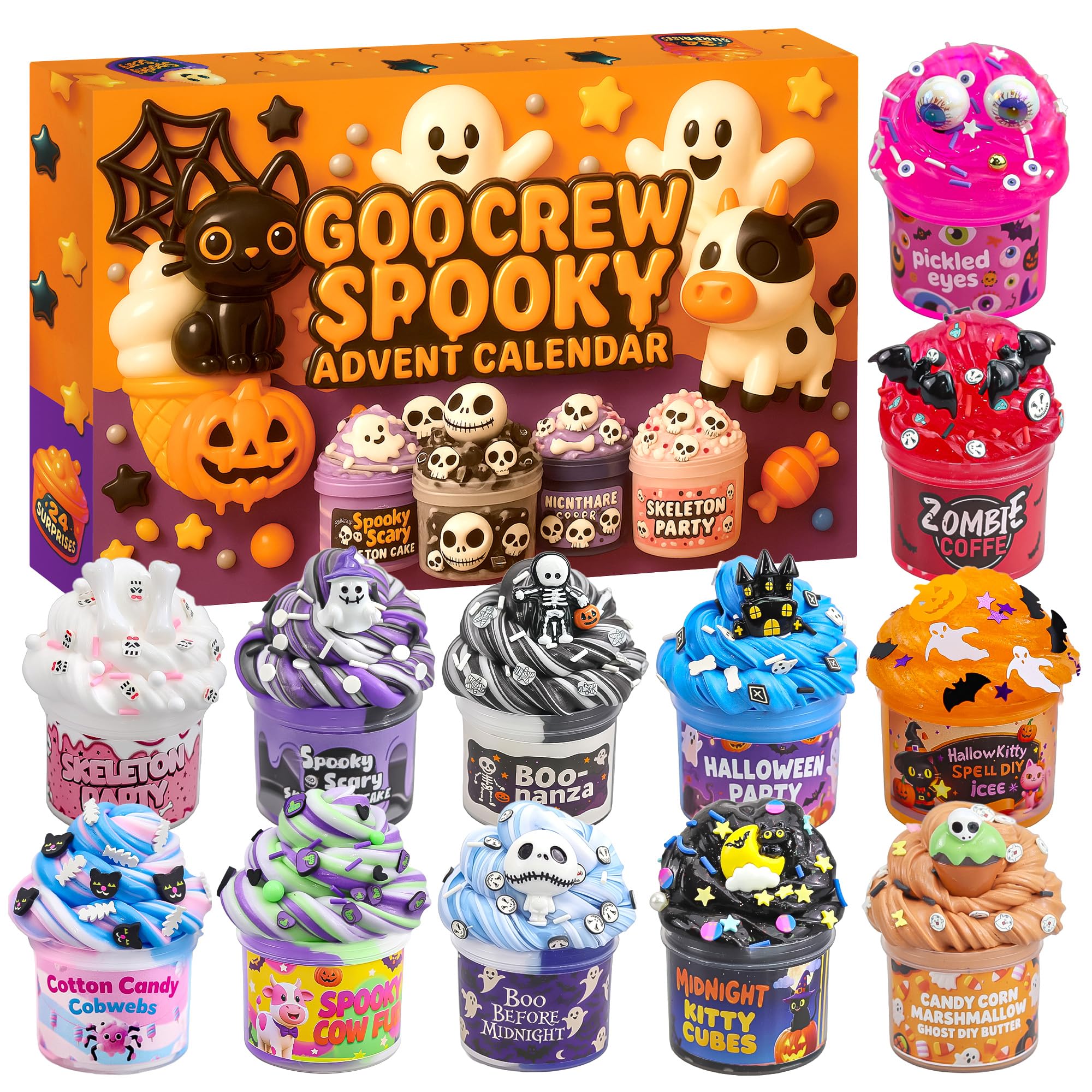 KYEVIS Slime Advent Calendar 2025, 24 Days of Christmas Countdown Calendar, Holiday Party Favor and Christmas Gifts for Kids Teens Girls and Boys