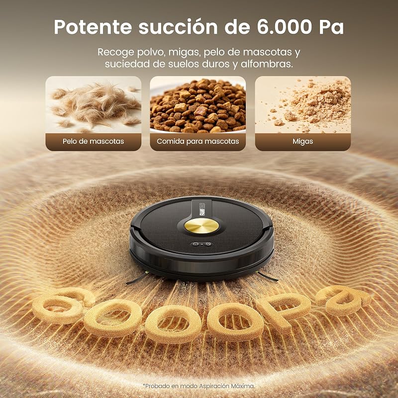 R10 Robot Aspirador con Fregona,6000Pa Succión Potente,Anti-Enredo — foto 2 de 8