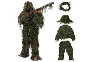 SETLUX Ghillie Suit for Men, Gilly Suit for Adults Camo Hunting Clothes 3D Woodland Camouflage Suits for Hunting