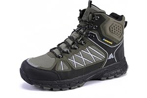Queday Men's Hiking Boots Waterproof Outdoor Lightweight Trekking Shoes Ankle High Boots