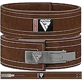 RDX Weight Lifting Belt Powerlifting, Approved By IPL and USPA, 10mm Thick 4" Leather Lumbar Back Support, Lever Buckle Gym Strength Training Equipment, Bodybuilding Deadlifts Squats Workout Men Women