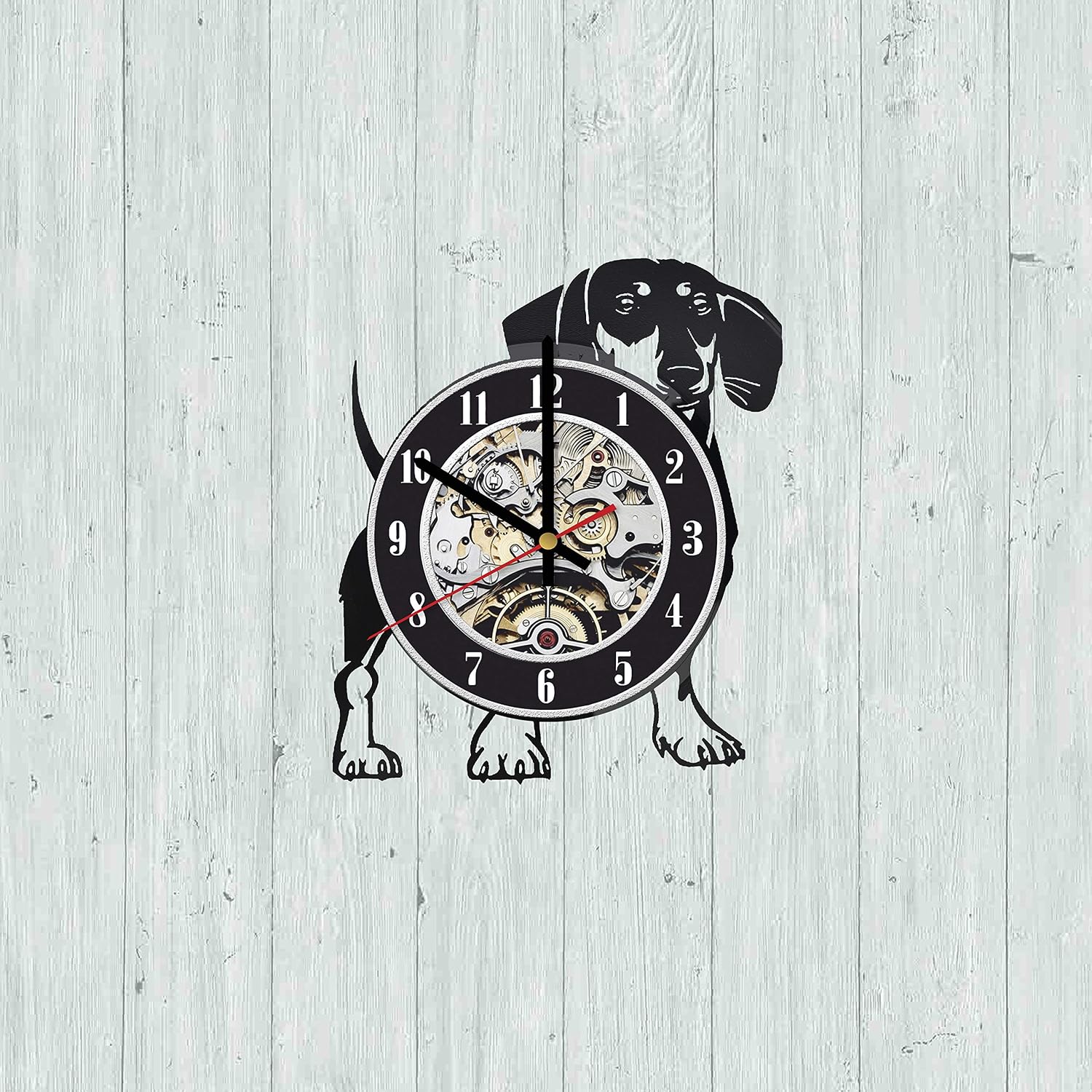 Amazoncom Dog Wall Clock Dog Vinyl Clock Creative Clock Dog Wall Accessories Handmade Clock Dog Original Clock Room Decor Cute Gift Handmade
