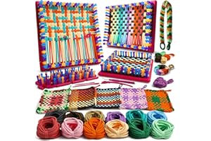 UCDRMA Weaving Loom for Kids Ages 6+yrs, Nostalgic Crafty Pot Holder Loom Kit Update Adjustable Loom Weaving Different Sizes Potholder, Beginners Loom Potholder Kit with 288 Loops in 12 Colors