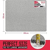 Asvin Large Non Slip Shower Mat 60x80cm Grey Anti Mould OEKO-TEX Loofah view 2