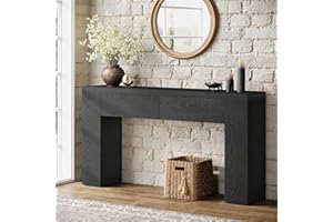 Tribesigns 63-Inch Console Table with 2 Drawers, Farmhouse Wooden Entryway Table with Storage for Living Room, Hallway, Entra