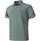 KAOKLRNI Men's Quick-Dry Active Polo Shirts for Golf & Tennis Short Sleeve Lightweight Tactical Shirt
