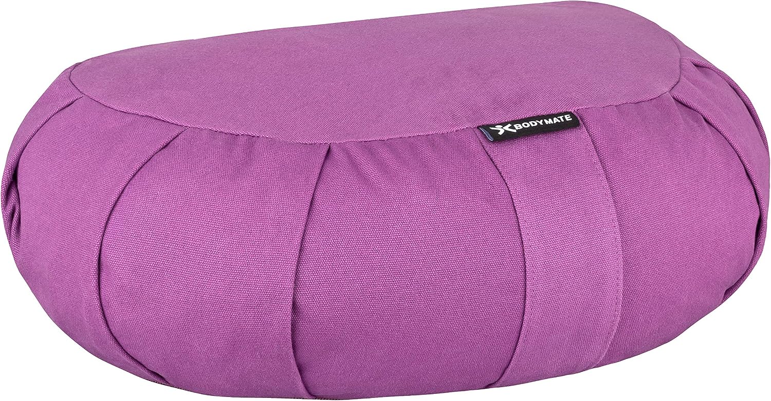 BODYMATE Halfmoon Meditation Cushion/Yoga Pillow, 42cm long 30cm wide and 15cm high, Removable washable 100% Cotton Cover - Image 3