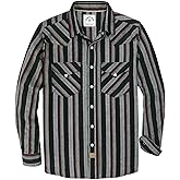 Dubinik® 6 oz Flannel Shirt for Men Western Cowboy Pearl Snap Long Sleeve Work Casual Buttons Vintage Plaid Shirts