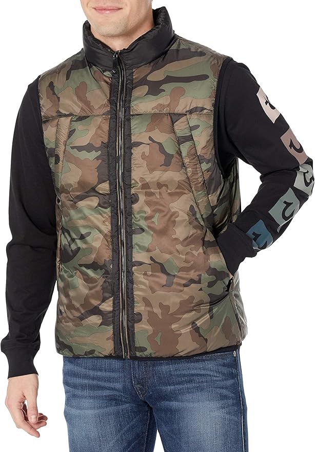 True Religion Men's Camo Puffer Quilted Zip Up Vest Amazon.co.uk Clothing