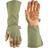Wells Lamont Rosetender Gardening Gloves for Women – Thorn Proof Garden Gloves, Grain Leather Long Gloves for Pruning & Yard Work, 4129-300, Medium
