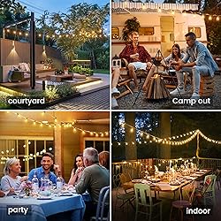 OHLUX 60FT Solar Globe String Lights