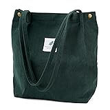 TOPASION Cute Corduroy Tote Bag Canvas Shoulder