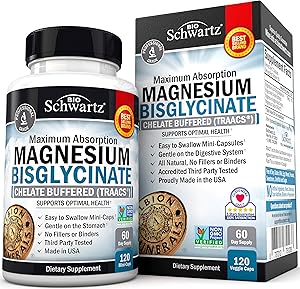 Magnesium Bisglycinate 100% Chelate No-Laxative Effect. Maximum Absorption & Bioavailability, Fully Reacted & Buffered. Sleep, Energy, Stress & Anxiety, Leg Cramps, Headaches. Non-GMO Project Verified