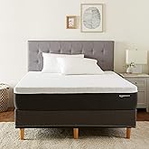 Amazon Basics Gel Memory Foam Mattress, Firm, Cooling, King Size Mattress, CertiPUR-US® Certified Foam, 80 x 76 x 12 inches, White/Dark Gray