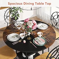 Tribesigns 47 inch Round Dining Table for 4, Wood