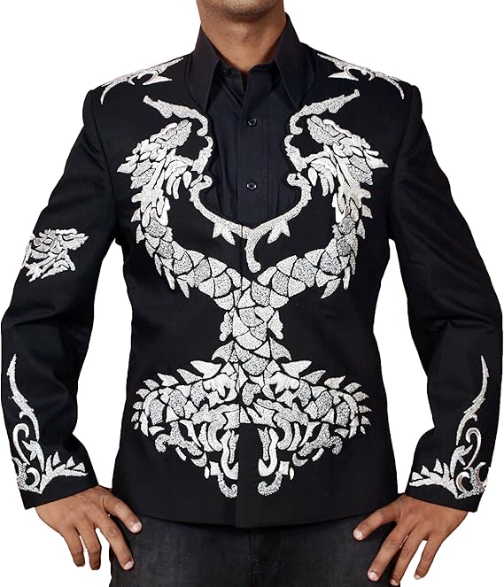 HLS Michael Jackson Dragon Hand Work Military Jacket Amazon.co.uk