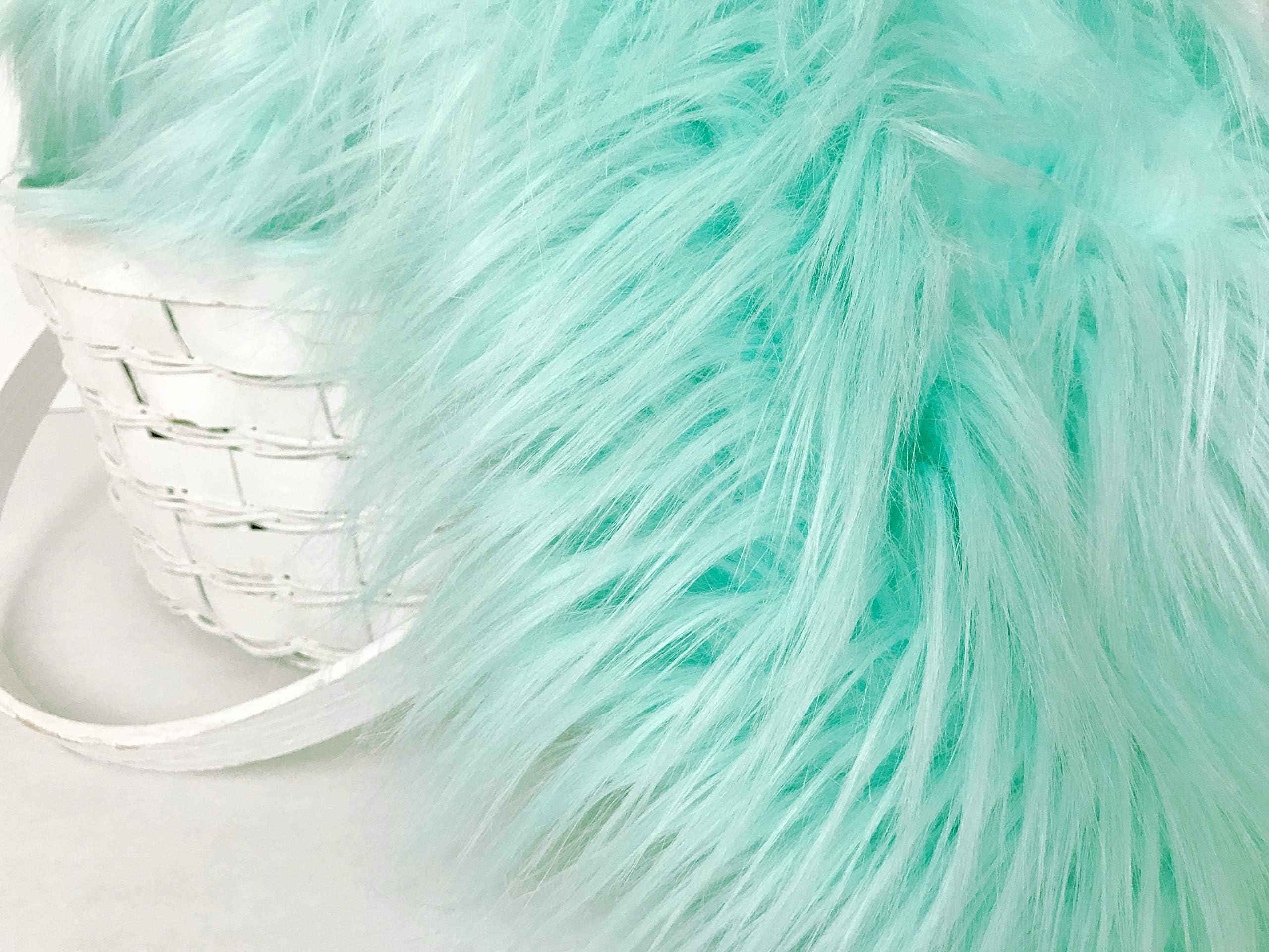 Bianna Creations Faux Fur Piece for DIY Craft Project, Luxury Fabric, Many Sizes and Colors! … (Mint Green, 20x20 inches)