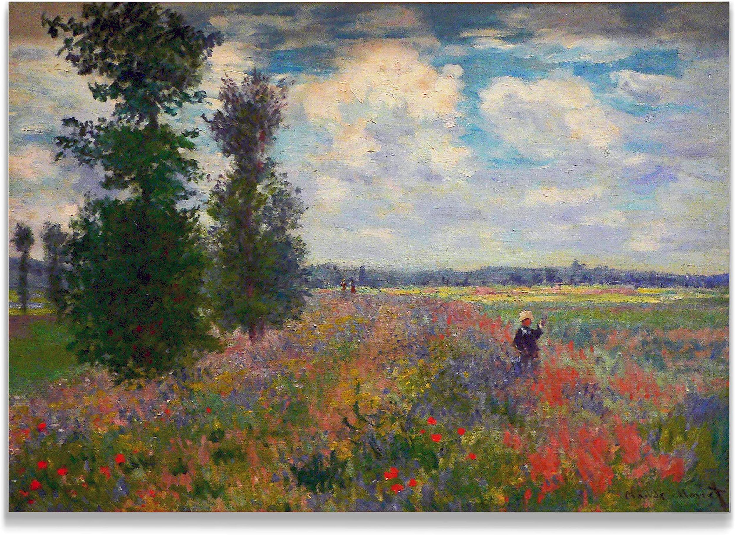 Monet Wall Art Collection Canvas Poppy Field, Argenteuil Prints Wrapped Gallery Wall Art | Stretched and Framed Ready to Hang 8X12