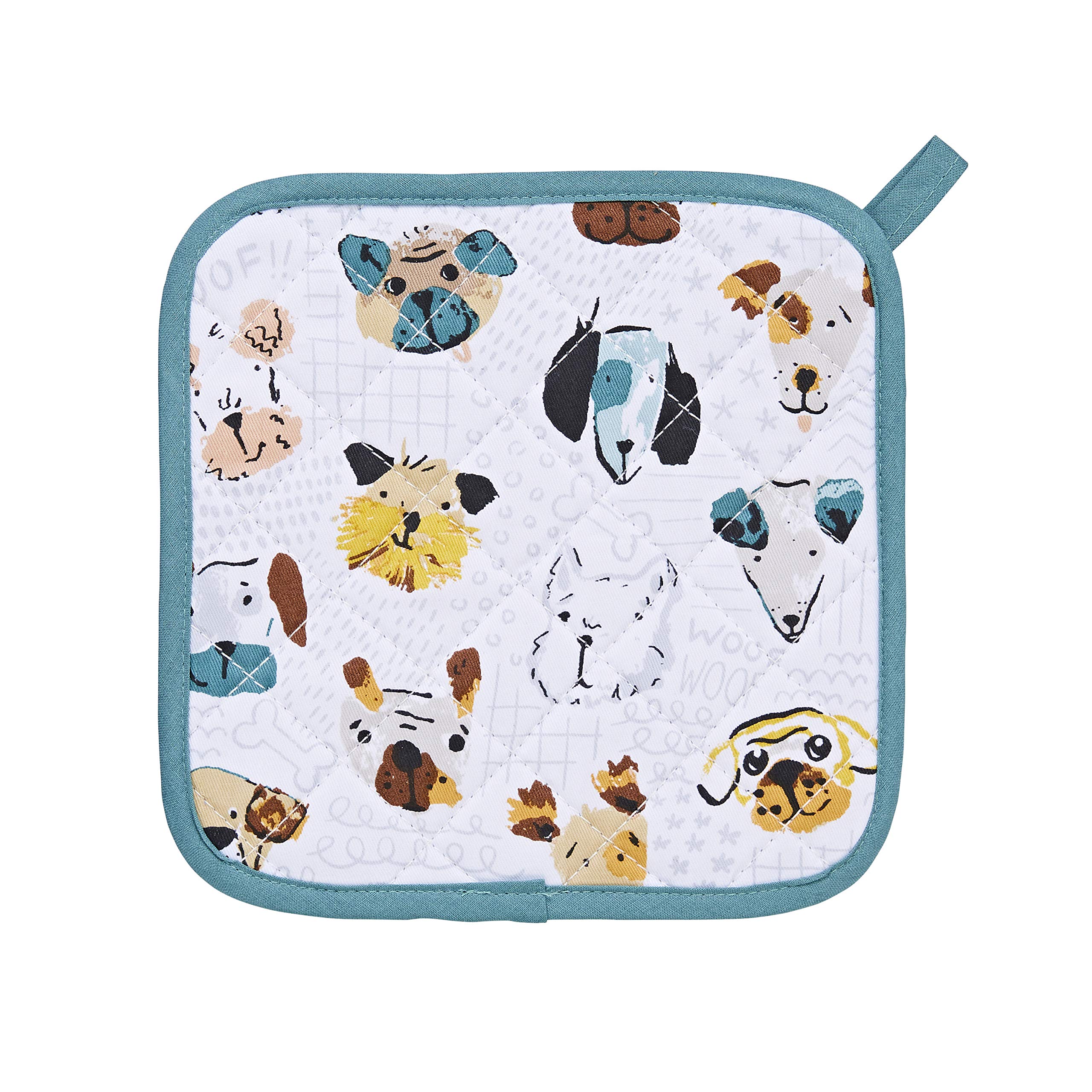 Ulster Weavers - Dog Pot Mat/Pot Holder (21 x 21cm) - 100% Cotton - Cotton Trivet with Dogs - Dog Print Pot Mat - For Hot Pan Mat - Trivets for Hot Pans - Dog Kitchen Accessories - Dog Lovers Gifts