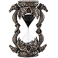 Top Collection Decorative Black Dragon Hourglass - Mythical Sand Timer in Premium Cold Cast Bronze - 5.75-Inch Collectible Medieval Celtic Clock Sculpture