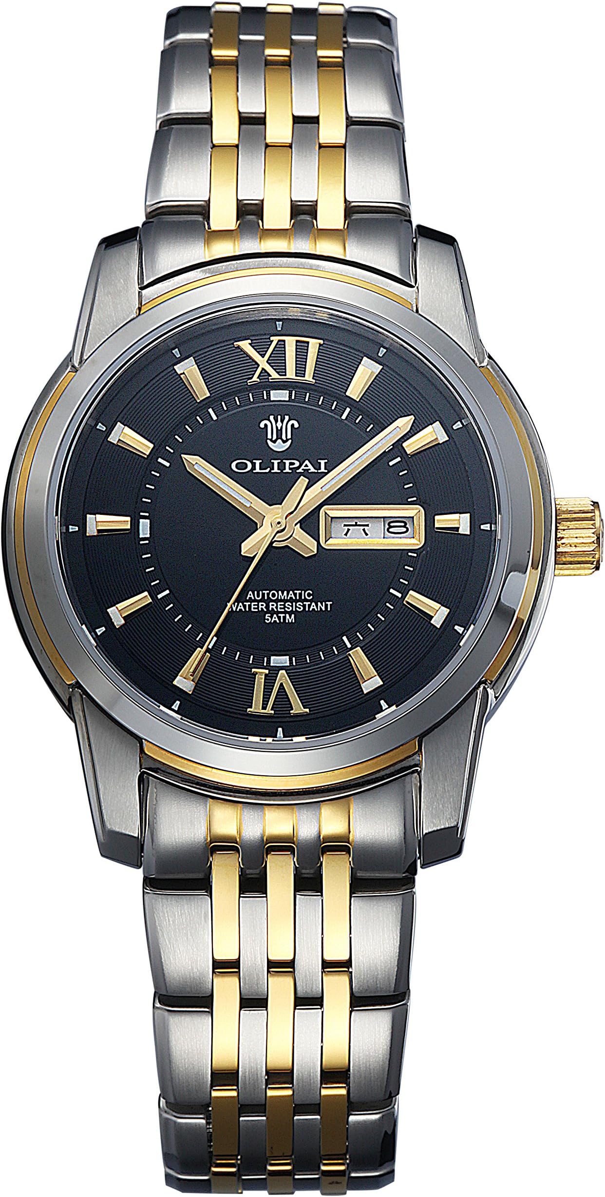 OLIPAI Women's Mechanical Wrist Watches With Steel Band Silver & Day