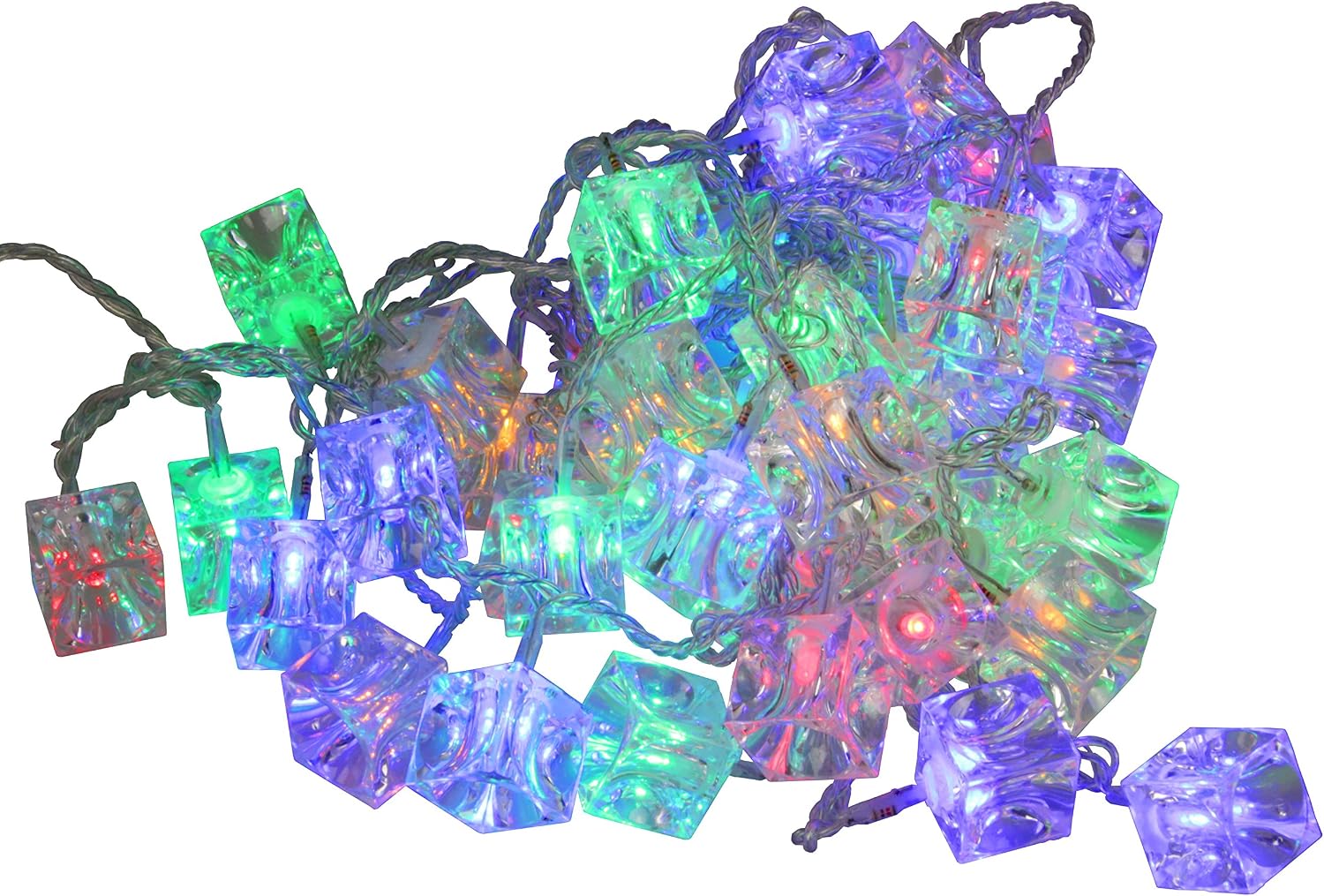 LED Lichterkette Mit Würfeln – 6,5 M, 50 Blaue LEDs, IP44, Für Innen & Außen, Party- & Weihnachtsdeko