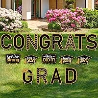 17 Pieces 2021 Graduation Yard Sign Congrats Grad Lawn Sign Class of 2021 Garden Yard Sign with 35 Stakes Waterproof…